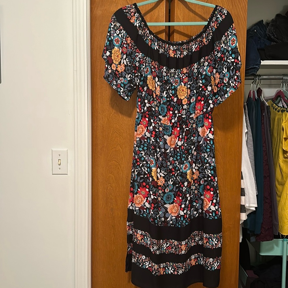 Loft Floral Midi Dress